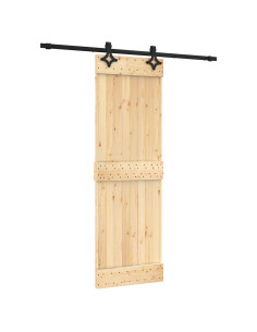 Porta scorrevole Naturale e Nero 70 x 210 cm 2