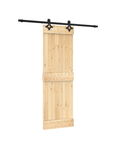 Porta scorrevole Naturale e Nero 70 x 210 cm