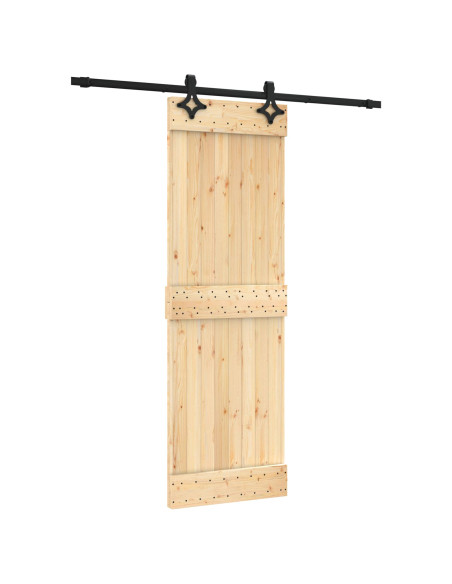 Porta scorrevole Naturale e Nero 70 x 210 cm