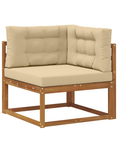 Set di divani da esterno con cuscino 10 pcs Naturale e Beige