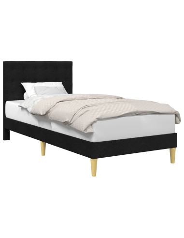 Struttura del letto con testiera Nero 80 x 200 cm Tessuto