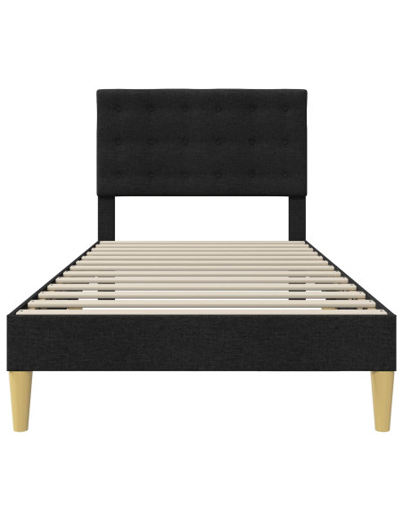 Struttura del letto con testiera Nero 80 x 200 cm Tessuto