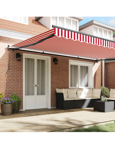 Tenda Retrattile Rosso e Bianco 500 × 300 cm
