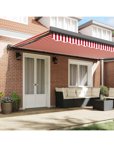 Tenda da Sole Rosso e Bianco 500 x 300 x 165 cm