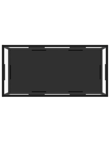 Tavolino Salotto Trasparente e Nero 100x50x35cm Vetro Temperato