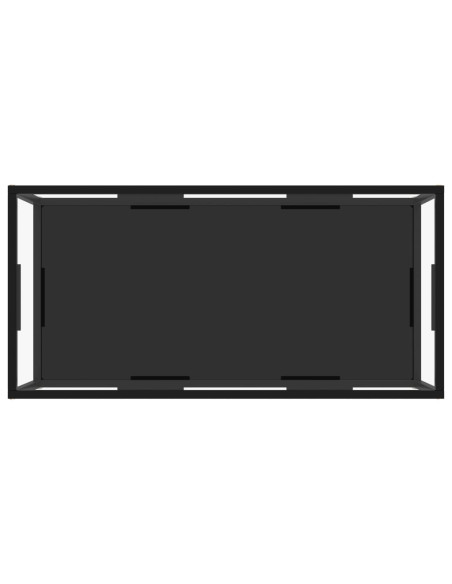 Tavolino Salotto Trasparente e Nero 100x50x35cm Vetro Temperato