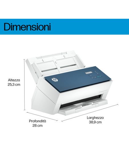 HP ScanJet Enterprise Flow 9000 s1 Scanner a foglio 600 x 600 DPI A3 Blu, Bianco