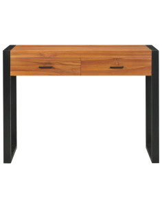Scrivania con 2 Cassetti 100x40x75 cm in Legno di Teak 2