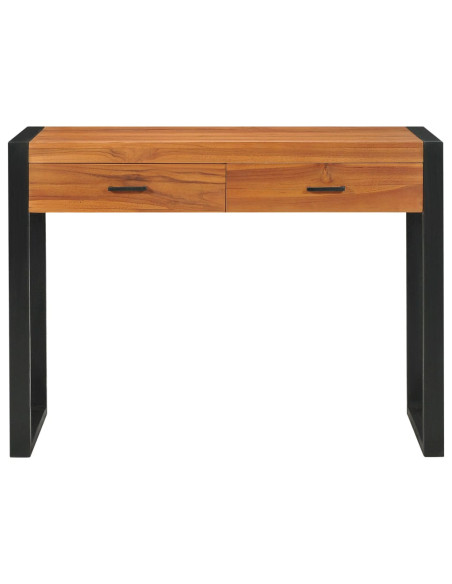 Scrivania con 2 Cassetti 100x40x75 cm in Legno di Teak