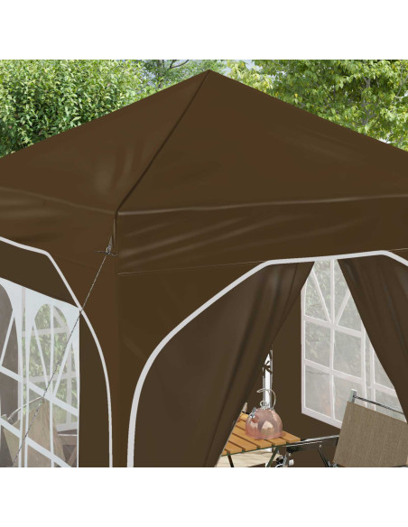 Tenda per feste a pop-up 192 x 192 x 245 cm Tortora