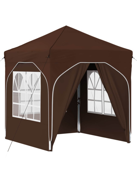 Tenda per feste a pop-up 192 x 192 x 245 cm Marrone