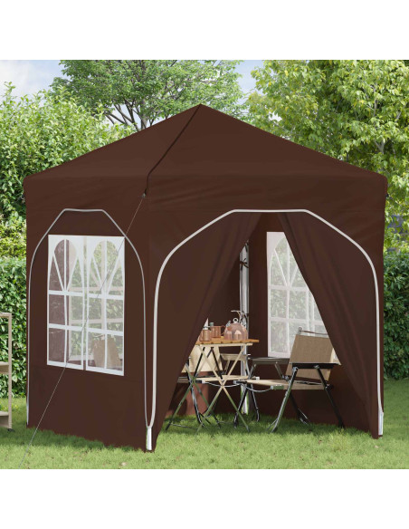 Tenda per feste a pop-up 192 x 192 x 245 cm Marrone