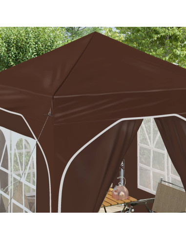 Tenda per feste a pop-up 192 x 192 x 245 cm Marrone