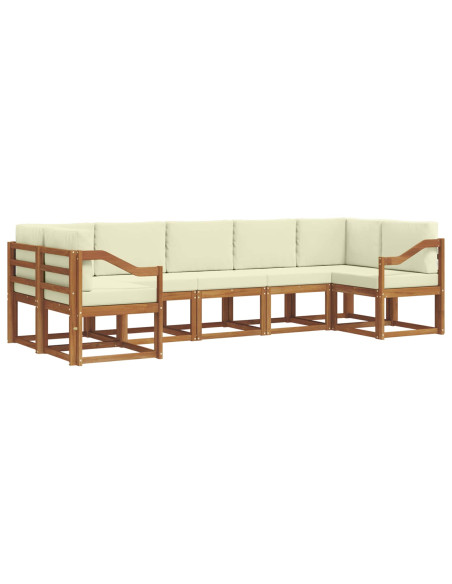 Set di divani con cuscino 7 pcs Naturale e Crema