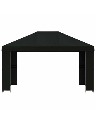 Gazebo 4 × 3 m Nero Poliestere e Acciaio 190