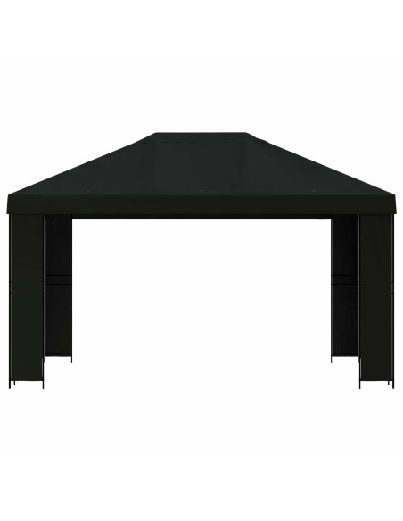 Gazebo 4 × 3 m Nero Poliestere e Acciaio 190