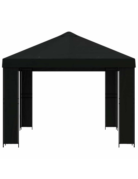 Gazebo 4 × 3 m Nero Poliestere e Acciaio 190