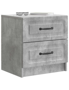 Armadio da Notte Grigio Cemento 43 x 34,5 x 44,5 cm 2