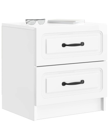 Armadio da Notte con cassetto Bianco Lucido 43 x 34,5 x 44,5 cm