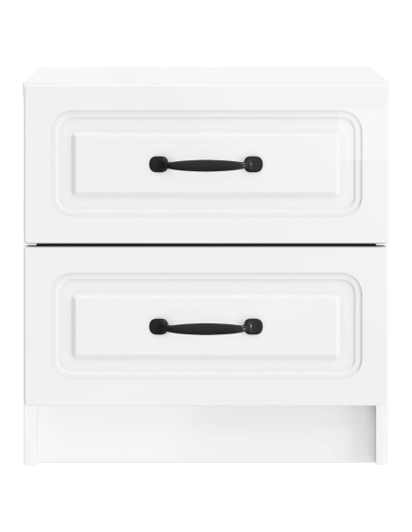 Armadio da Notte con cassetto Bianco Lucido 43 x 34,5 x 44,5 cm