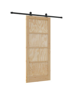 Porta scorrevole Naturale e Nero 86 x 198,5 cm 2