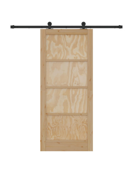 Porta scorrevole Naturale e Nero 86 x 198,5 cm
