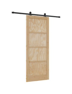 Porta scorrevole Naturale e Nero 86 x 211 cm 2
