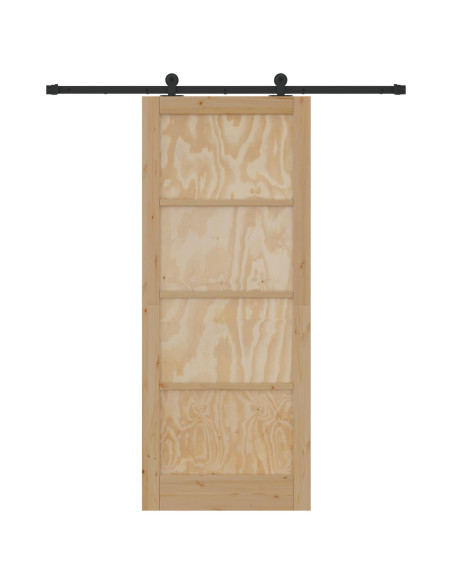 Porta scorrevole Naturale e Nero 86 x 211 cm