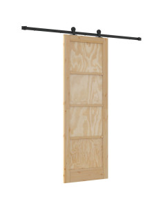 Porta scorrevole Naturale e Nero 73,5 x 211 cm 2