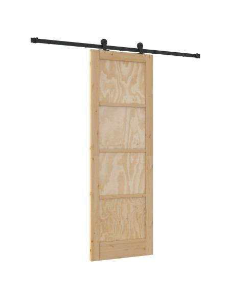 Porta scorrevole Naturale e Nero 73,5 x 211 cm
