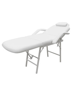 Letto Trattamento Viso Regolabile in Similpelle Bianco 2