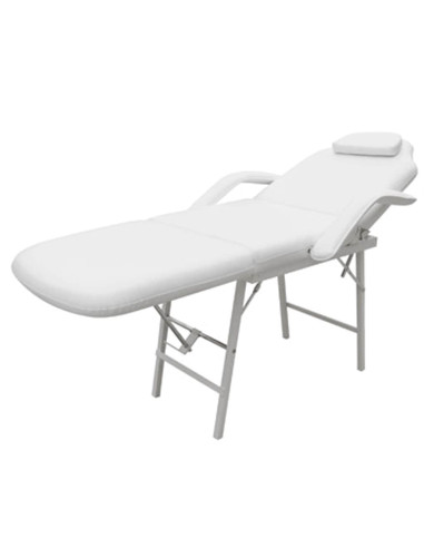 Letto Trattamento Viso Regolabile in Similpelle Bianco