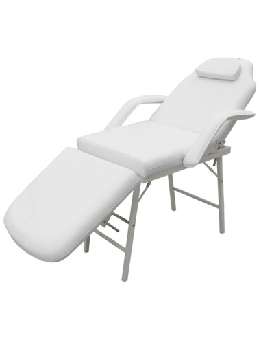 Letto Trattamento Viso Regolabile in Similpelle Bianco