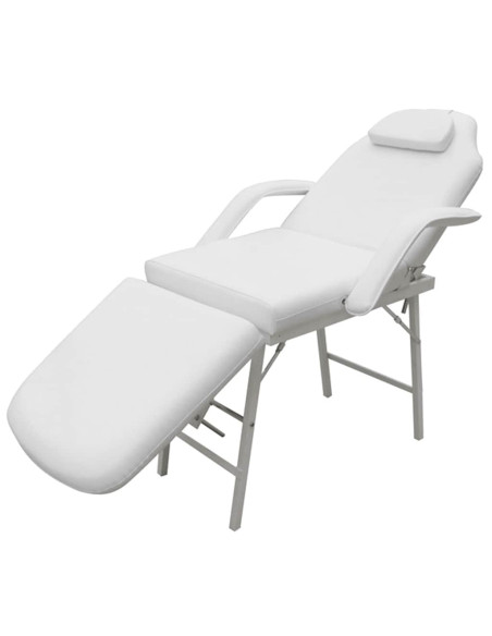 Letto Trattamento Viso Regolabile in Similpelle Bianco