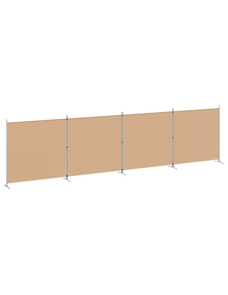 Paravento a 4 Pannelli Beige 698 x 180 cm Tessuto