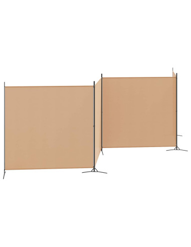 Paravento a 4 Pannelli Beige 698 x 180 cm Tessuto