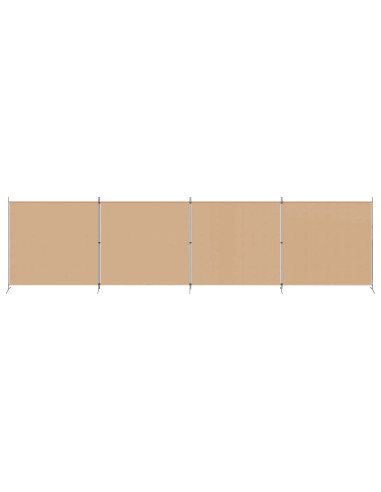 Paravento a 4 Pannelli Beige 698 x 180 cm Tessuto
