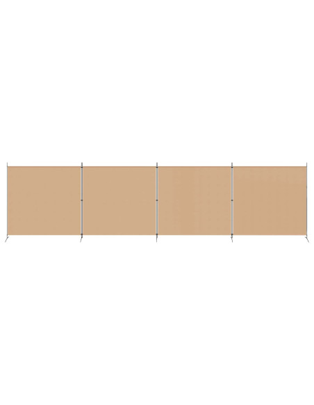 Paravento a 4 Pannelli Beige 698 x 180 cm Tessuto