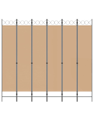Divisore per Stanza a 6 Pannelli Beige 240 x 220 cm Tessuto