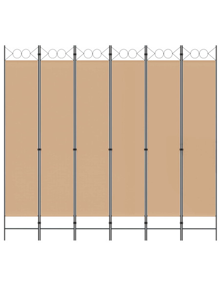 Divisore per Stanza a 6 Pannelli Beige 240 x 220 cm Tessuto