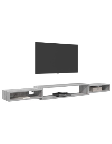 Mobile TV da Parete A parete Sonoma grigio 220 x 28 x 21 cm