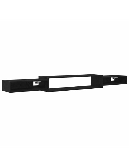 Mobile TV da Parete A parete Rovere Nero 220 x 28 x 21 cm