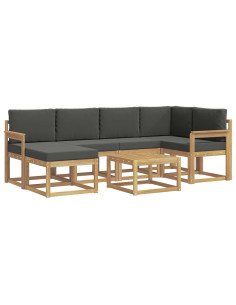 Set di divani da esterno con cuscino 7 pcs Bianco e Antracite 2