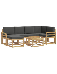 Set di divani da esterno con cuscino 7 pcs Bianco e Antracite 2