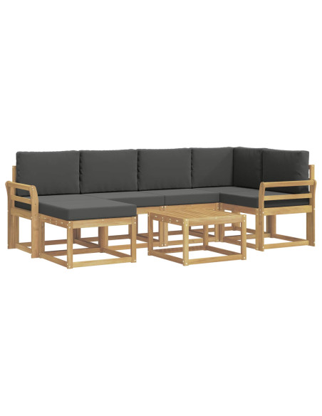 Set di divani da esterno con cuscino 7 pcs Bianco e Antracite
