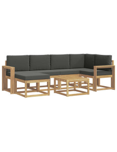 Set di divani da esterno con cuscino 7 pcs Bianco e Antracite 2