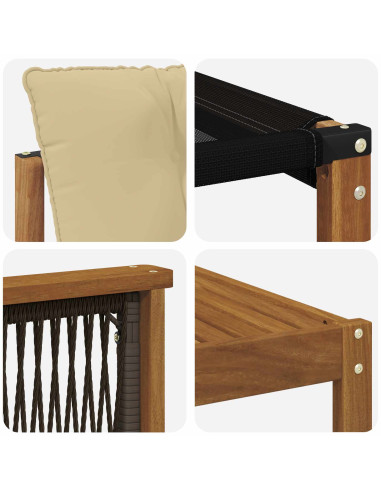 Set di divani da esterno con cuscino 5 pcs Naturale e Beige