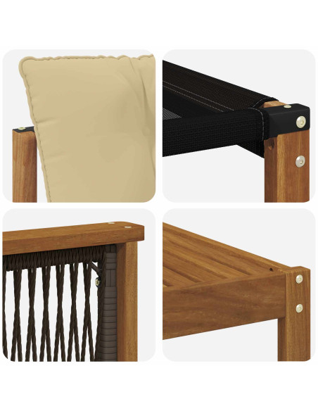 Set di divani da esterno con cuscino 5 pcs Naturale e Beige