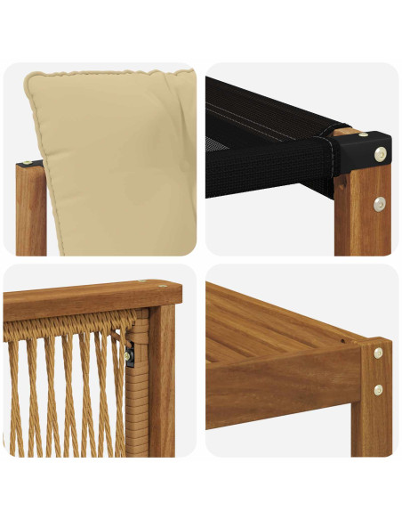 Set di divani da esterno con cuscino 5 pcs Naturale e Beige