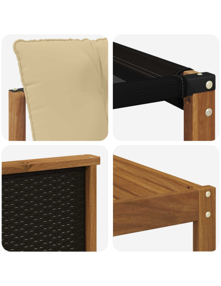 Set di divani da esterno con cuscino 6 pcs Naturale e Beige